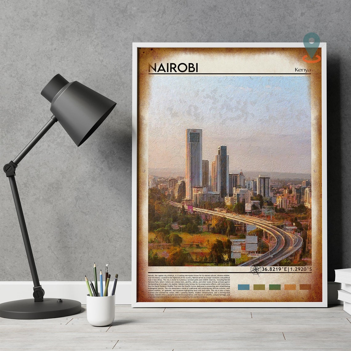 Nairobi Print Vintage Poster Nairobi Wall Art Nairobi Poster Nairobi Photo Nairobi Poster Print Kenya Poster Nairobi City - Image 2
