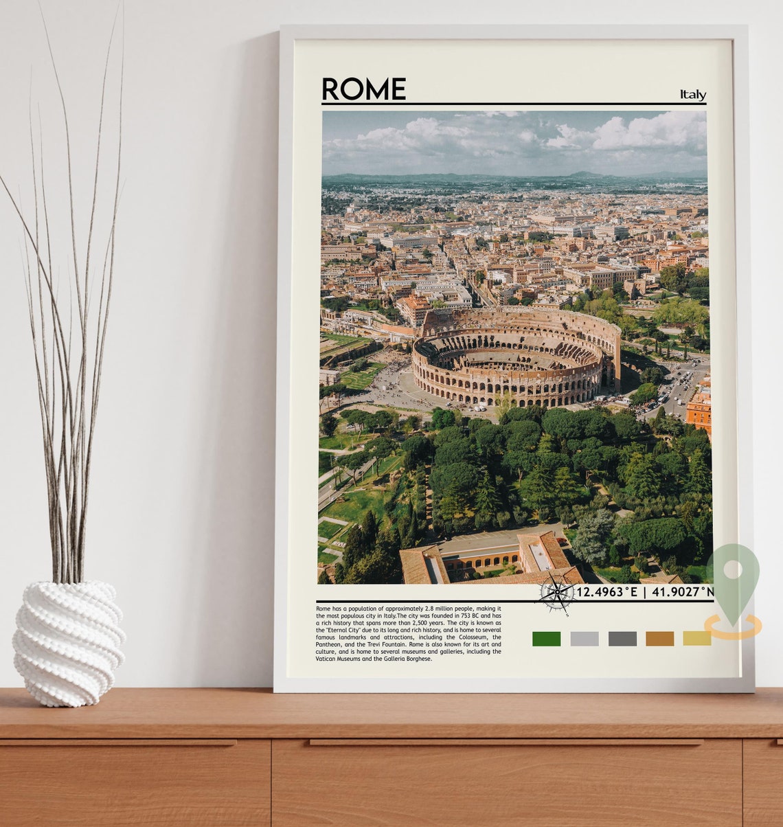 Rome Print Rome Poster Rome Wall Art Rome Travel Rome Art Print Rome Artwork Rome Photo Rome Italy Print Rome City Poster Italy - Image 5