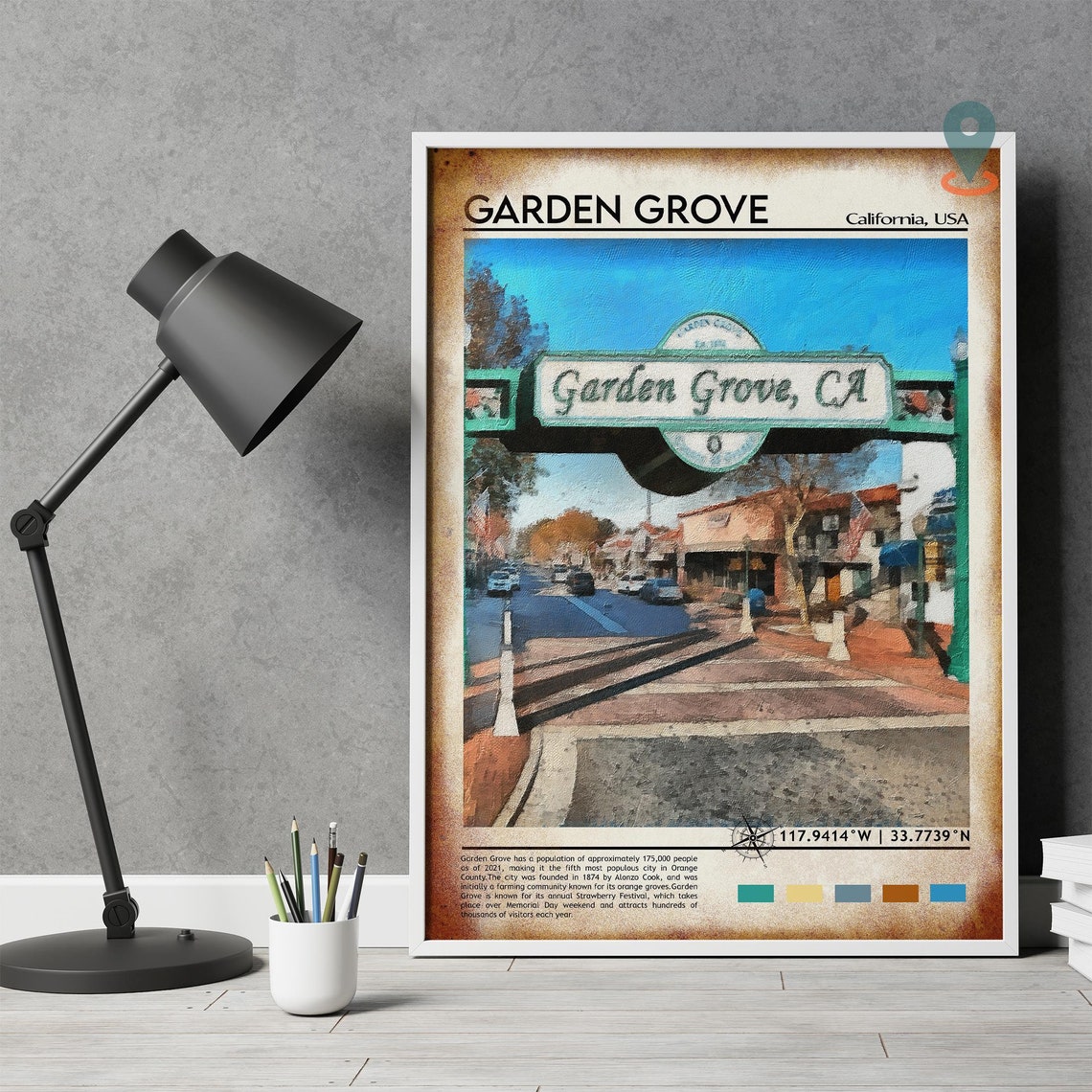 Garden Grove Print Garden Grove Poster Garden Grove Wall Art Garden Grove Travel Garden Grove Art Print Garden Grove California Print - Image 4