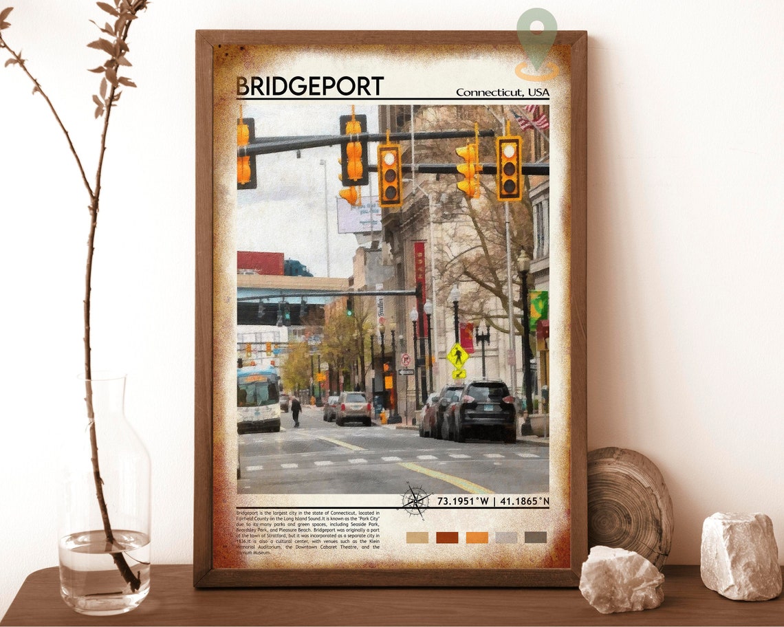Bridgeport Print Bridgeport Poster Bridgeport Wall Art Bridgeport Travel Bridgeport Art Print Bridgeport Bridgeport Connecticut Print - Image 6