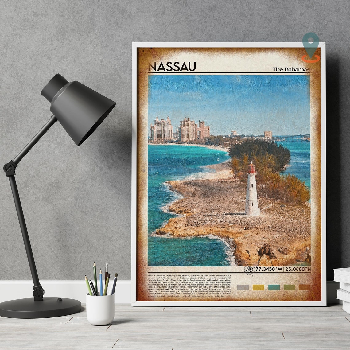 Nassau Print Nassau Poster Nassau Wall Art Nassau Travel Nassau Art Print Nassau Artwork Nassau Photo Nassau Bahamas Print - Image 4
