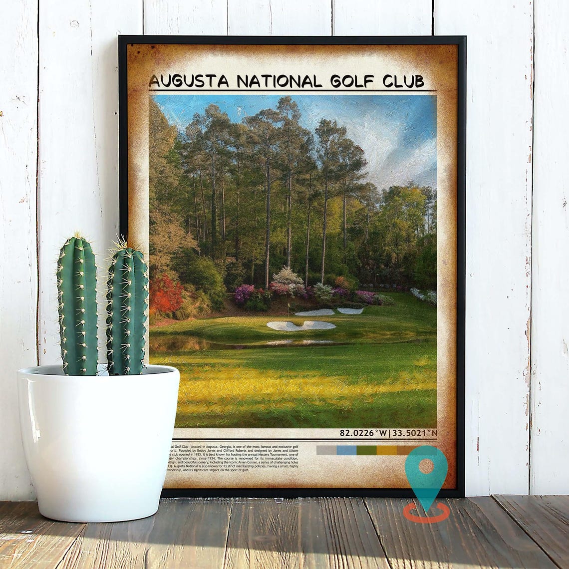 Augusta National Golf Club Azalea Flower Golf Course Poster Art - Image 2