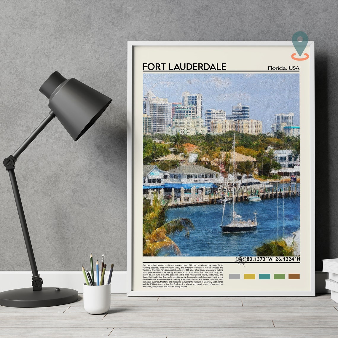 Fort Lauderdale Print Fort Lauderdale Poster Fort Lauderdale Wall Art Fort Lauderdale Travel Fort Lauderdale Art Print Florida Poster - Image 5
