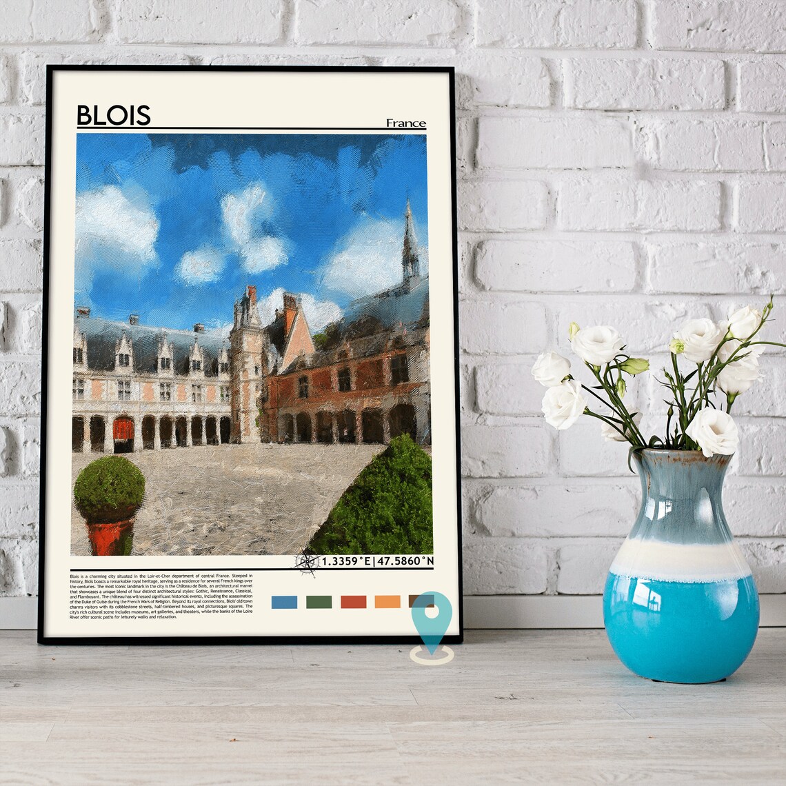 Blois France Historic Royal Chateau Courtyard Photo Travel Wall Art - Image 3