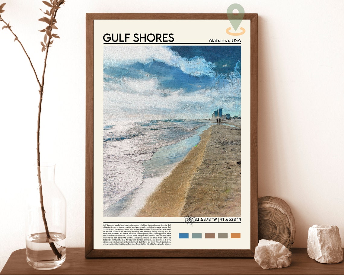 Gulf Shores Print Gulf Shores Poster Gulf Shores Wall Art Gulf Shores Travel Print Gulf Shores Art Print Gulf Shores Artwork Alabama
