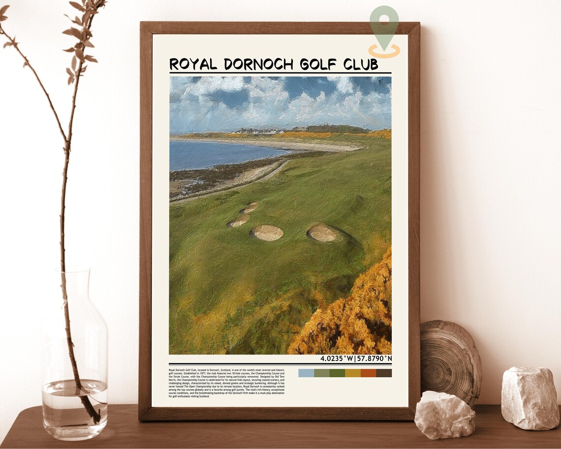 Royal Dornoch Golf Club Scotland Coastal Links Course Poster