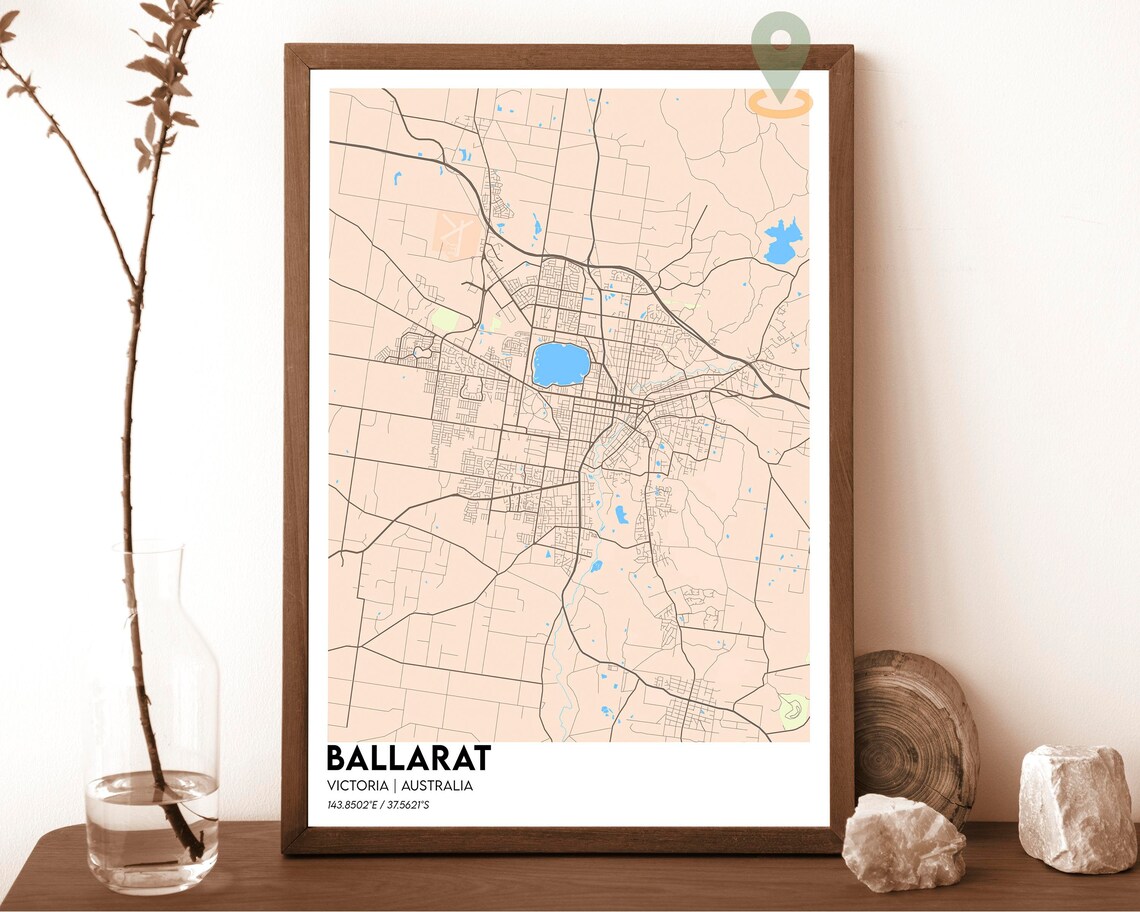 Ballarat Australia Victoria City Street Map Home Decor Poster - Image 5