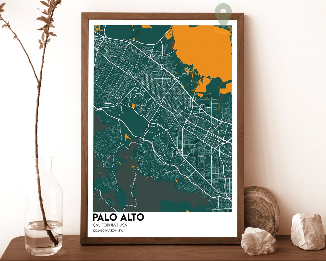 Palo Alto Map Palo Alto Map Print Palo Alto Personalized Map Palo Alto Wall Art Palo Alto Travel Poster Palo Alto City Poster - Image 5