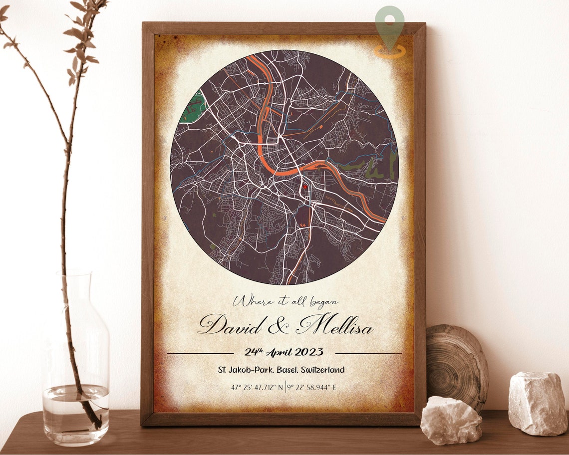 Personalized Round City Map Art Where It All Began Gift Poster - Image 6