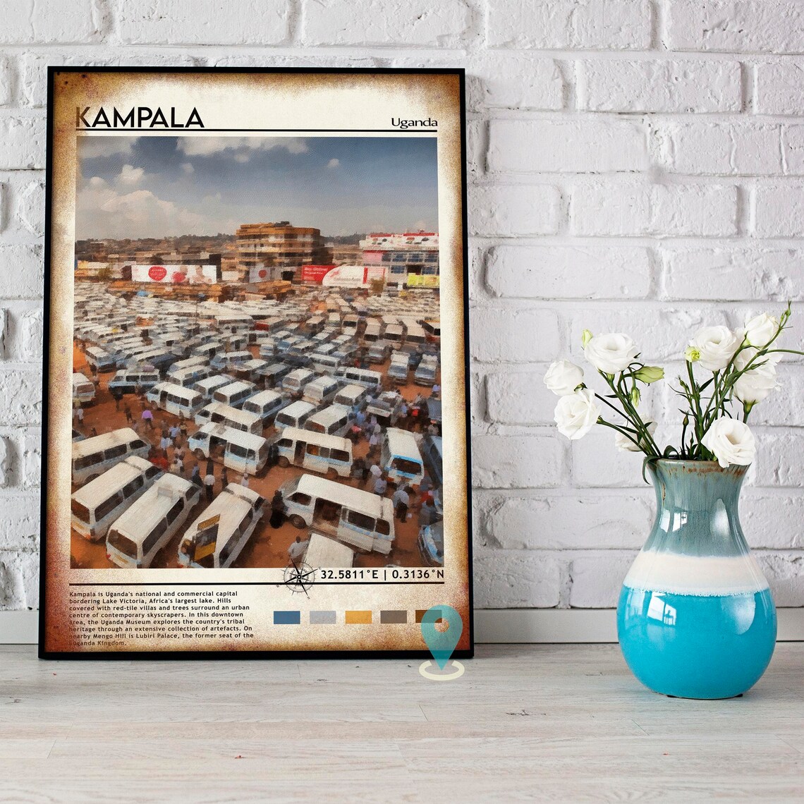 Kampala Uganda Bustling Taxi Park City Life Africa Travel Poster - Image 4