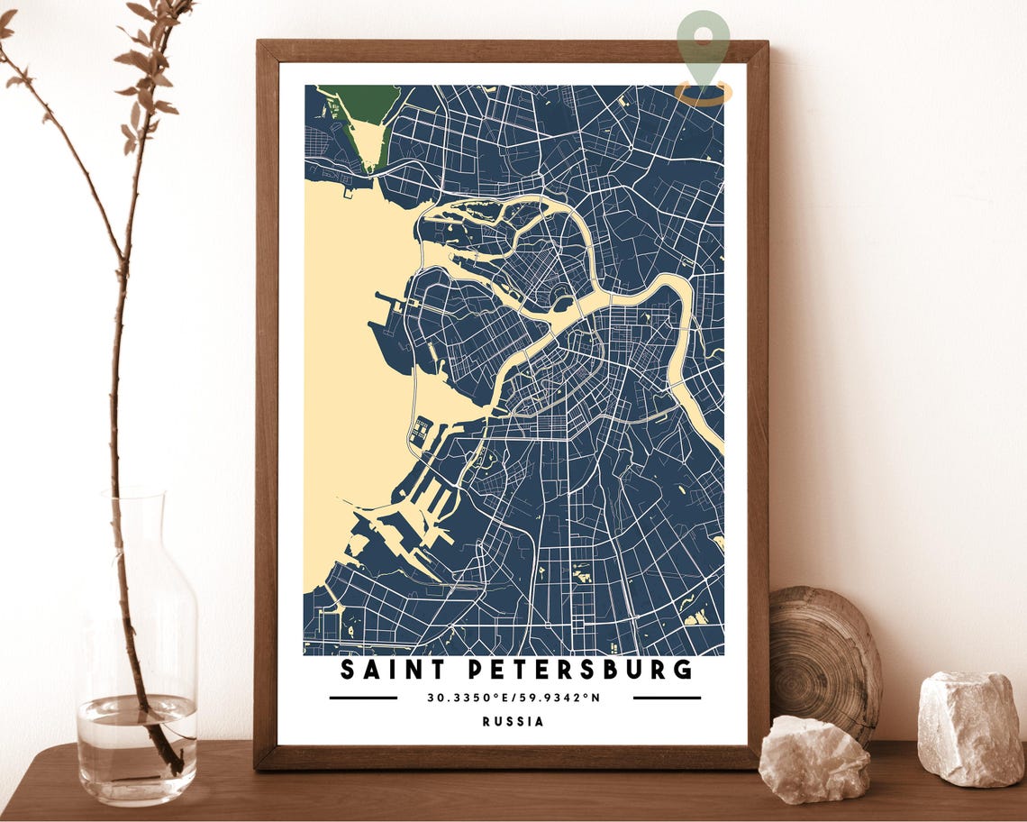St Petersburg Map St Petersburg Map Print St Petersburg Personalized Map St Petersburg Wall Art St Petersburg City Travel - Image 6