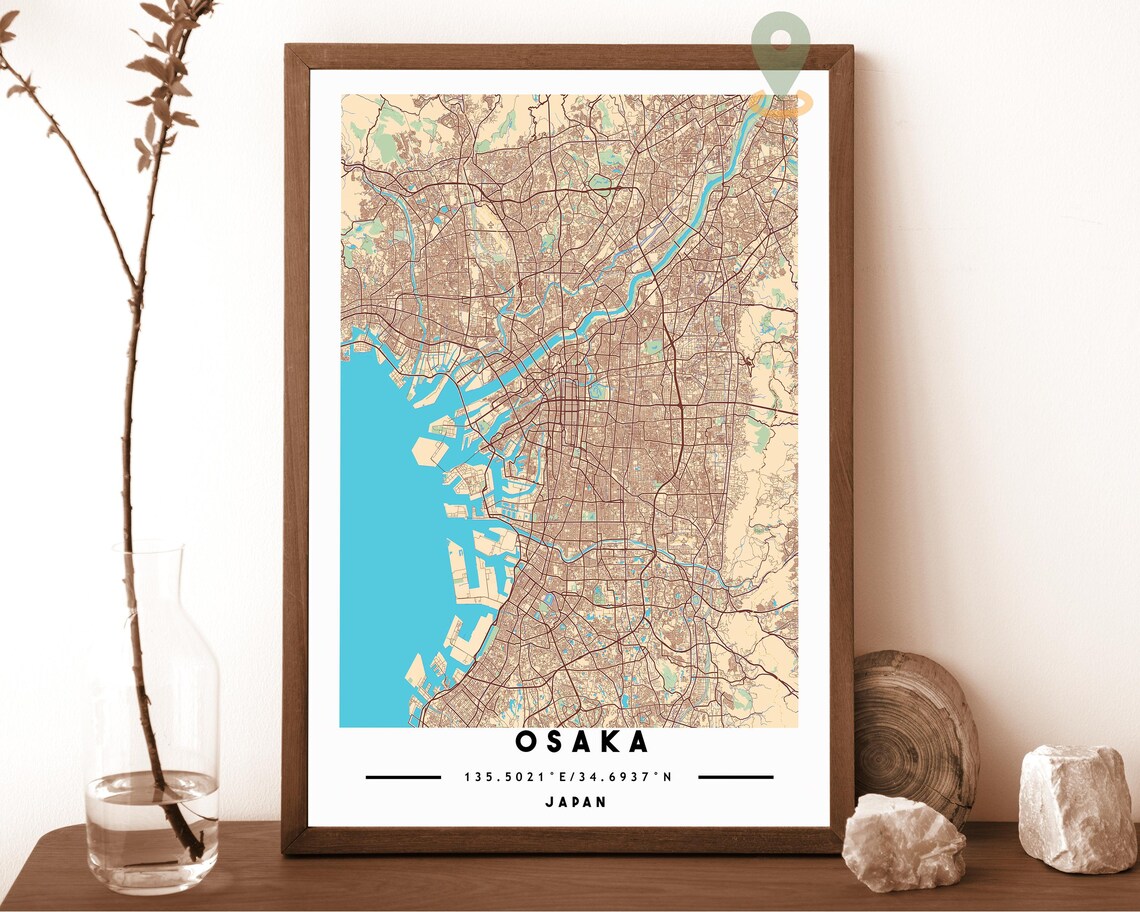 Osaka Japan City Street Map Modern Gold Art Print for Japan Travel Lovers - Image 5