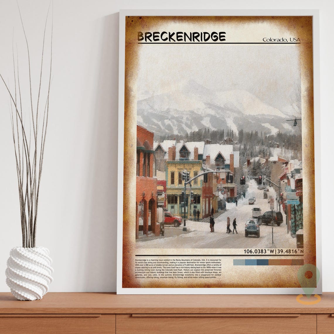 Charming Breckenridge Colorado Snowy Main Street Winter Poster - Image 3