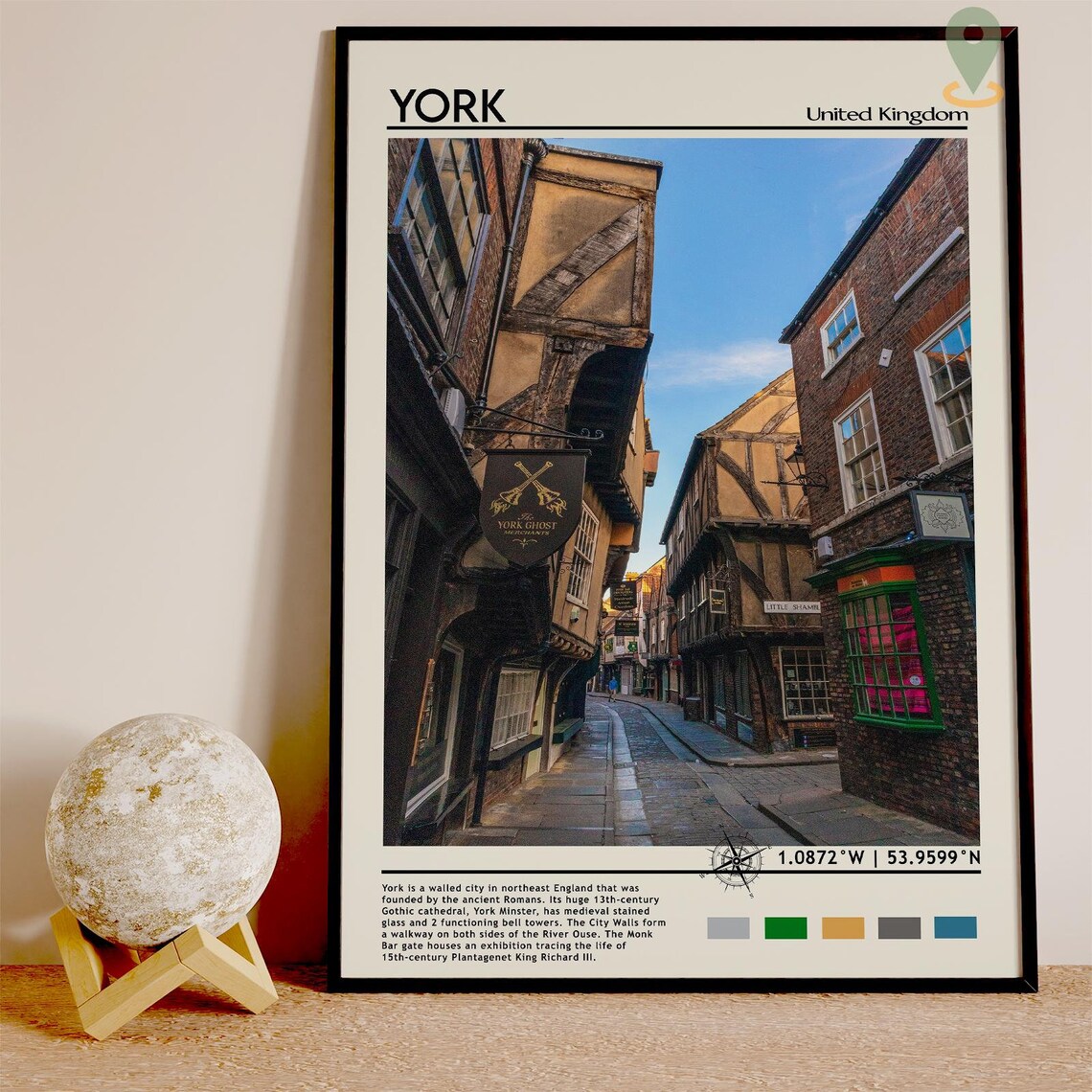 York England Medieval Shambles Street United Kingdom Travel Poster - Image 4