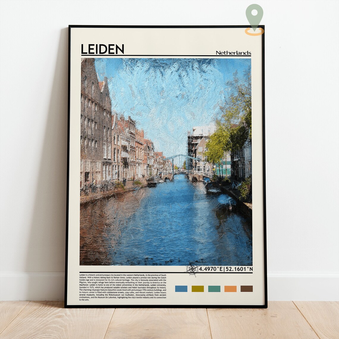 Leiden Netherlands Historic Canal City Photo Travel Wall Art - Image 2