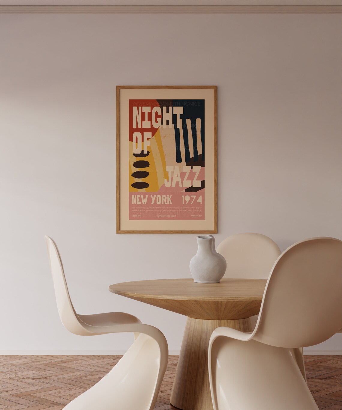 Night Of Jazz New York 1974 Retro Abstract Modernist Event Poster - Image 2