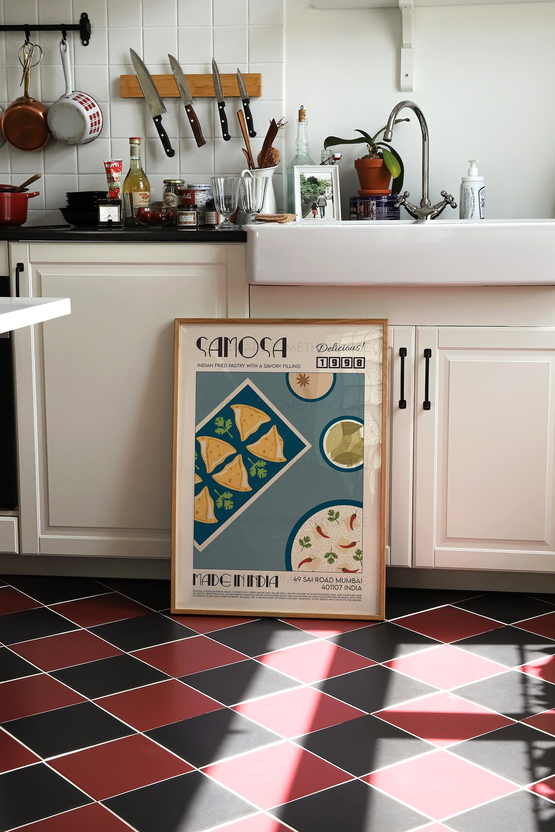 Samosa Retro Kitchen Food Illustration Travel Poster - Image 3