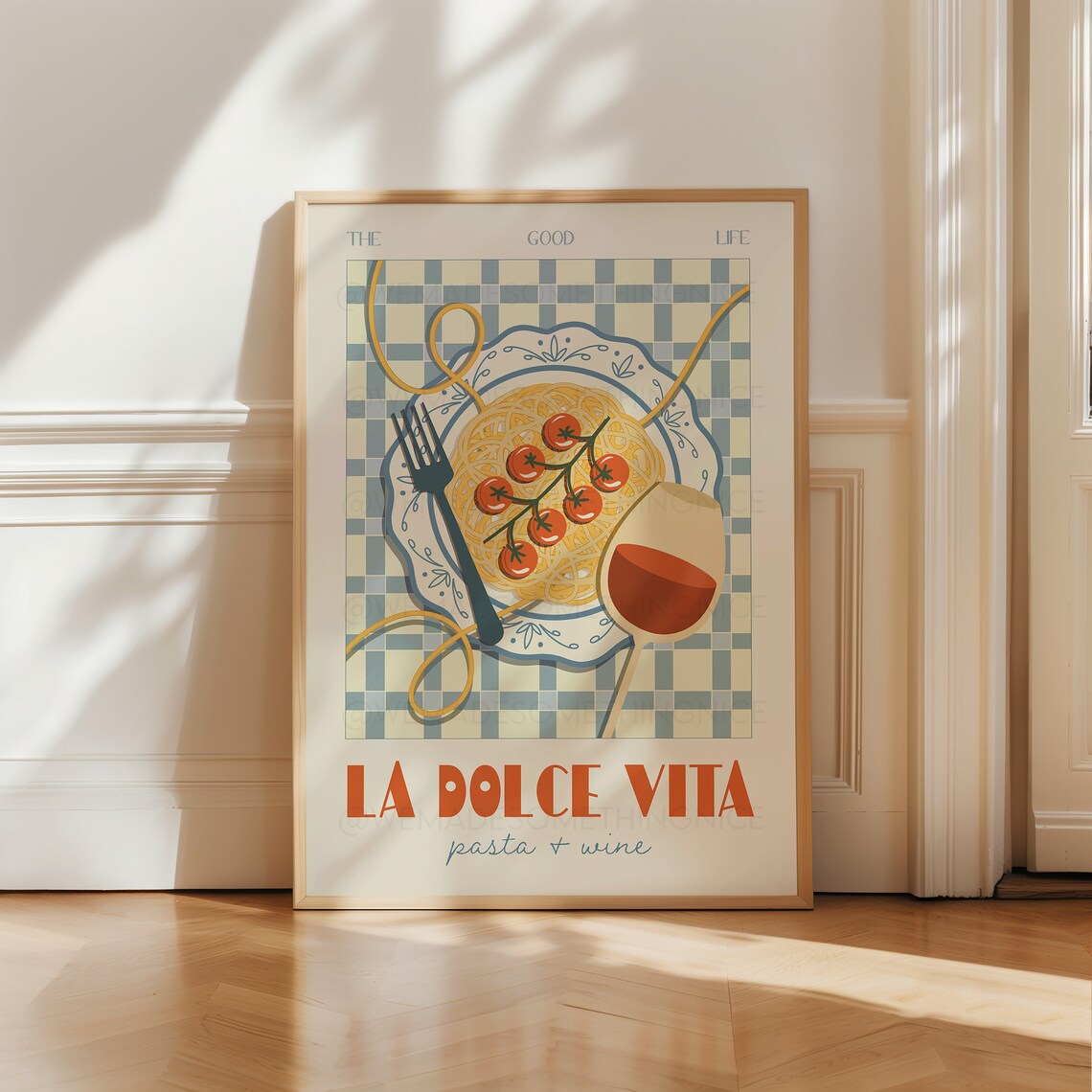 La Dolce Vita Pasta Poster, Retro Kitchen Wall Art - Image 2