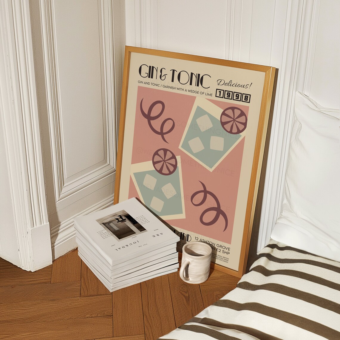 Gin And Tonic Kitchen Art Print, Mid-Century Modern - Image 3