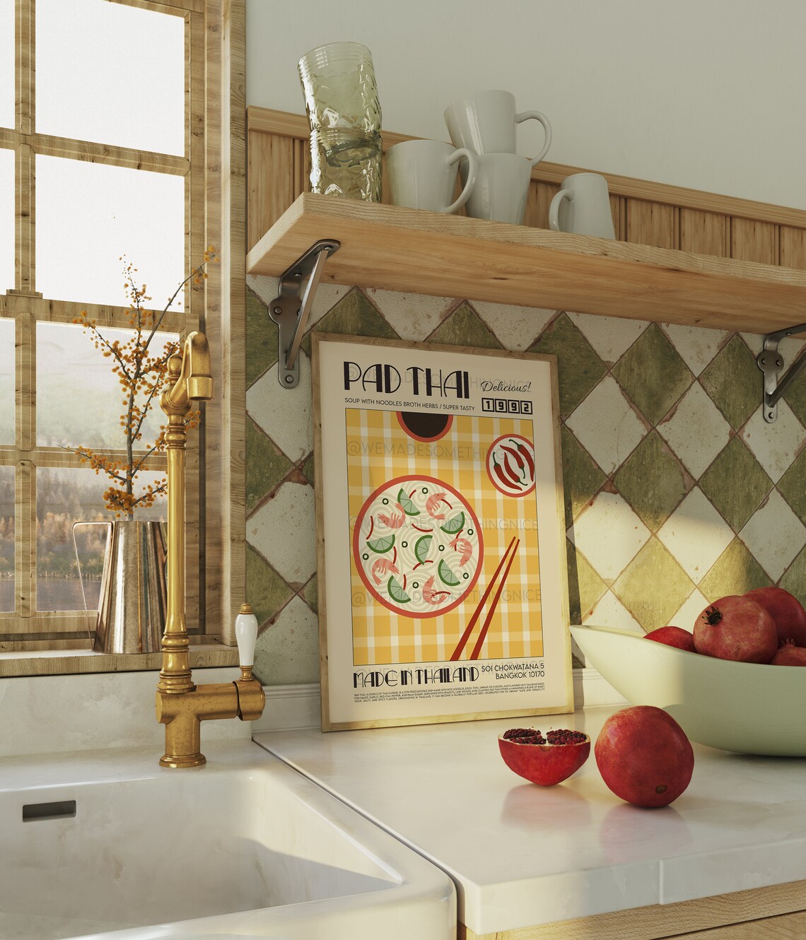 Pad Thai Retro Kitchen Art Poster Print - Image 3