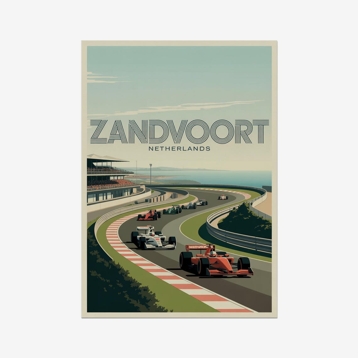 Zandvoort Netherlands Formula 1 Coastal Grand Prix Race Poster