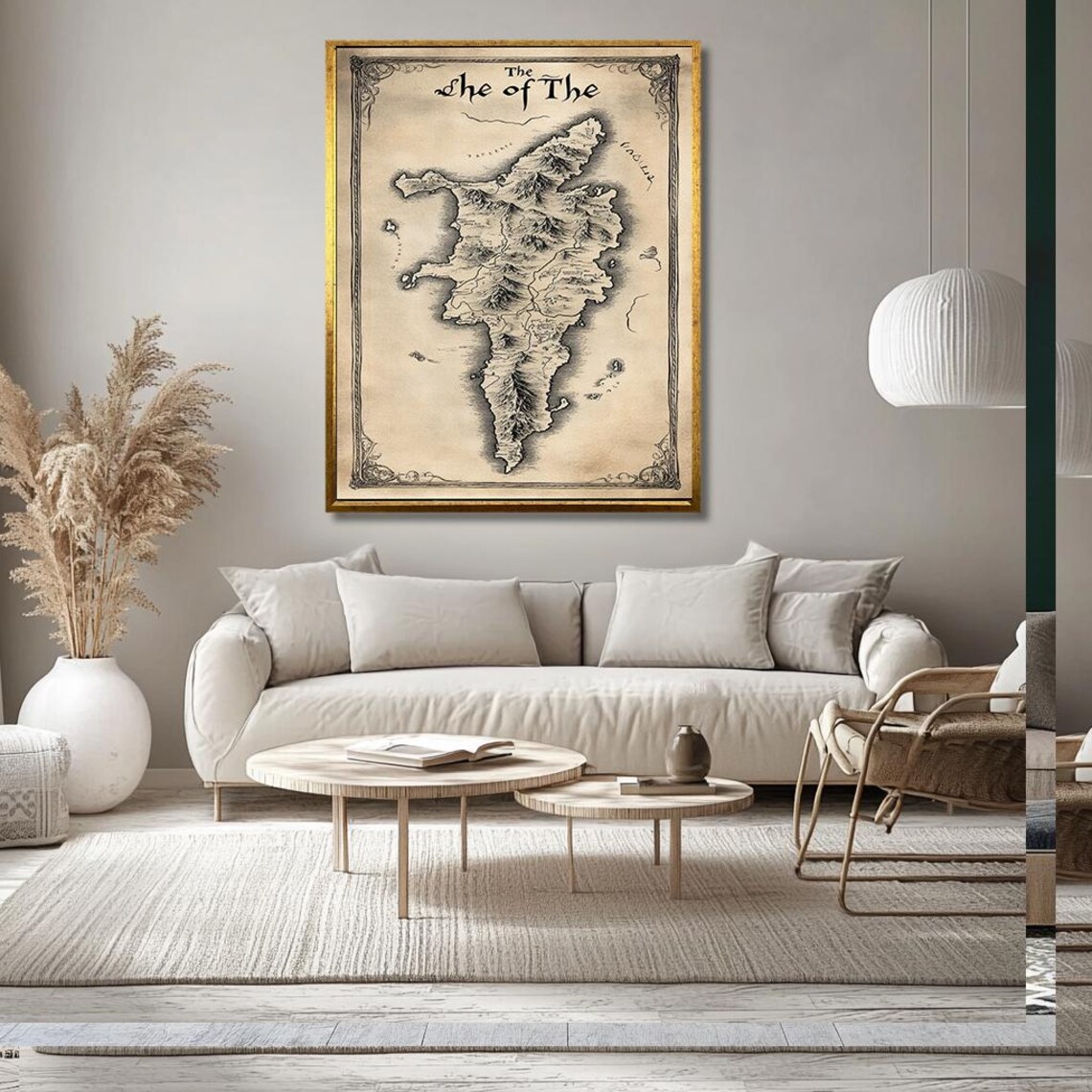 Vintage Fantasy Island Map She of The Antique Cartography Print - Image 3