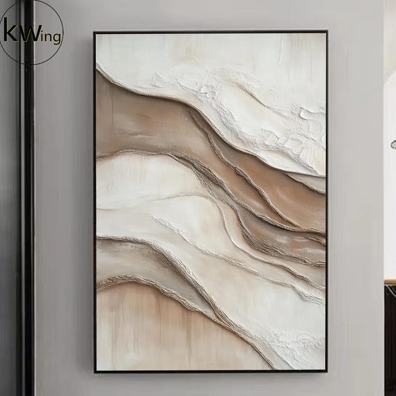 Large Beige Texutred Wall Art Beige Minimalist Painting Contemporary Art Beige 3d Texture Painting Abstract Painting Modern Decor