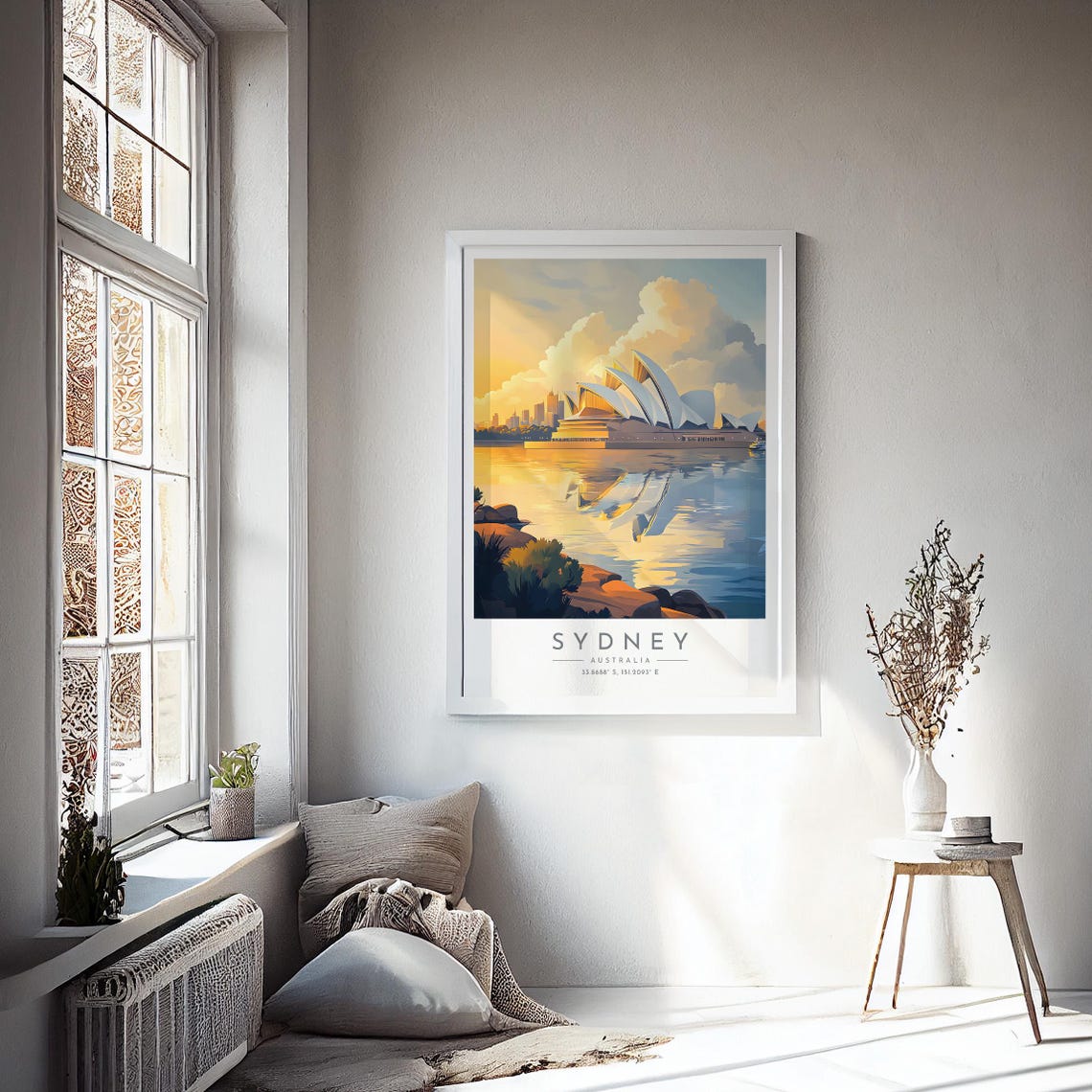 Sydney Opera House Golden Sunset Coordinates Travel Poster Art - Image 4