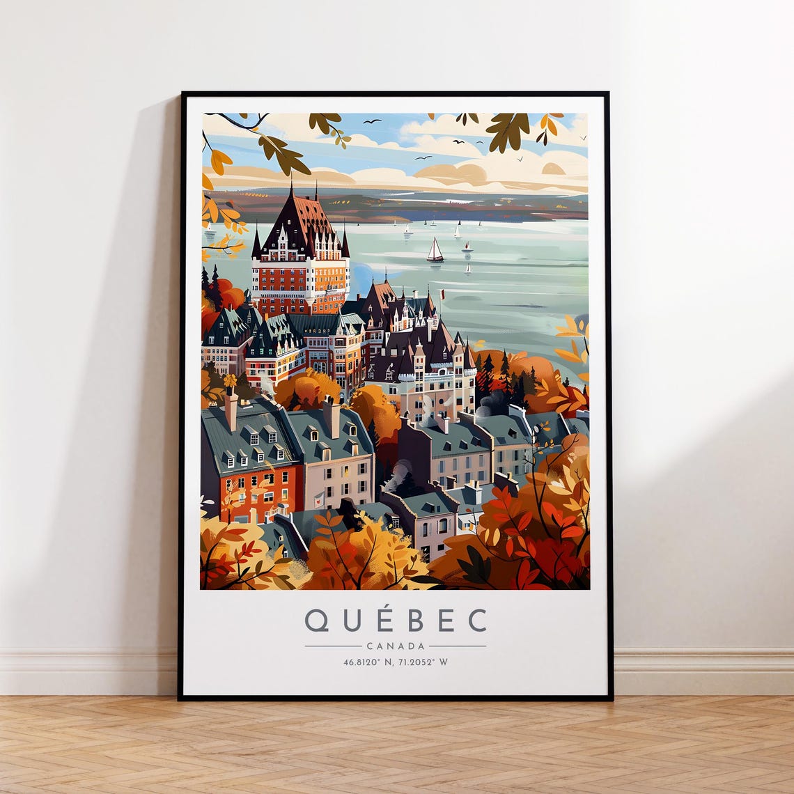 Quebec Canada Autumn Chateau Frontenac Waterfront Old Town Poster