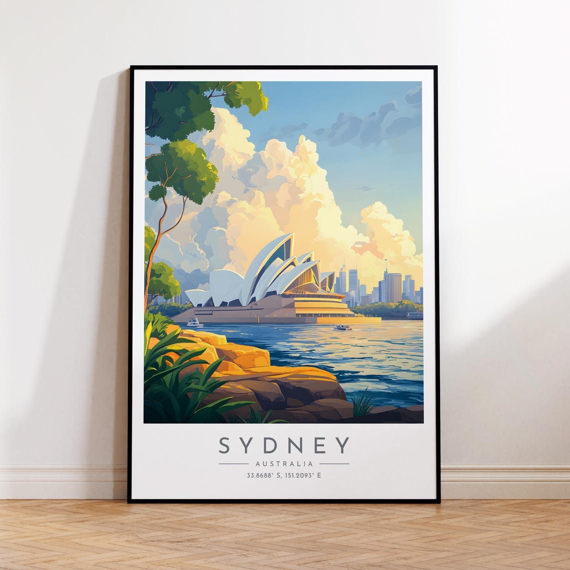 Sydney Opera House Harbour Golden Light Australia Travel Poster