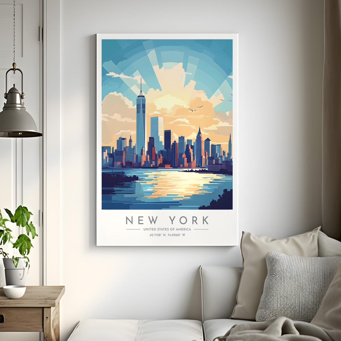 New York Harbor One World Trade Center Sunrise Skyline Poster - Image 2