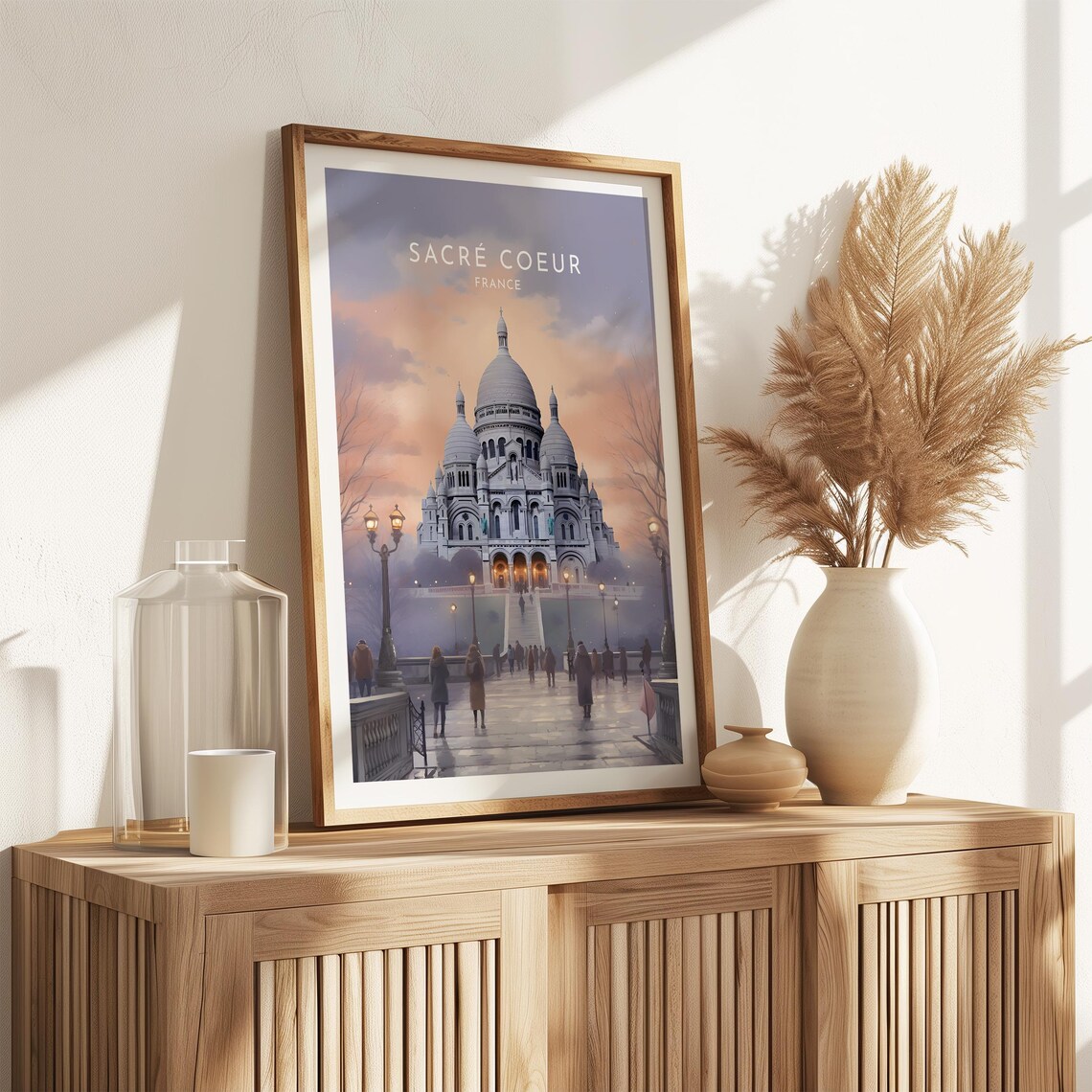 Sacre Coeur Basilica Paris Evening Twilight France Travel Poster - Image 2