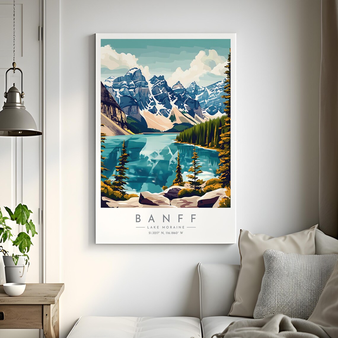 Banff Canada Lake Moraine Rocky Mountains Turquoise Lake Poster - Image 2
