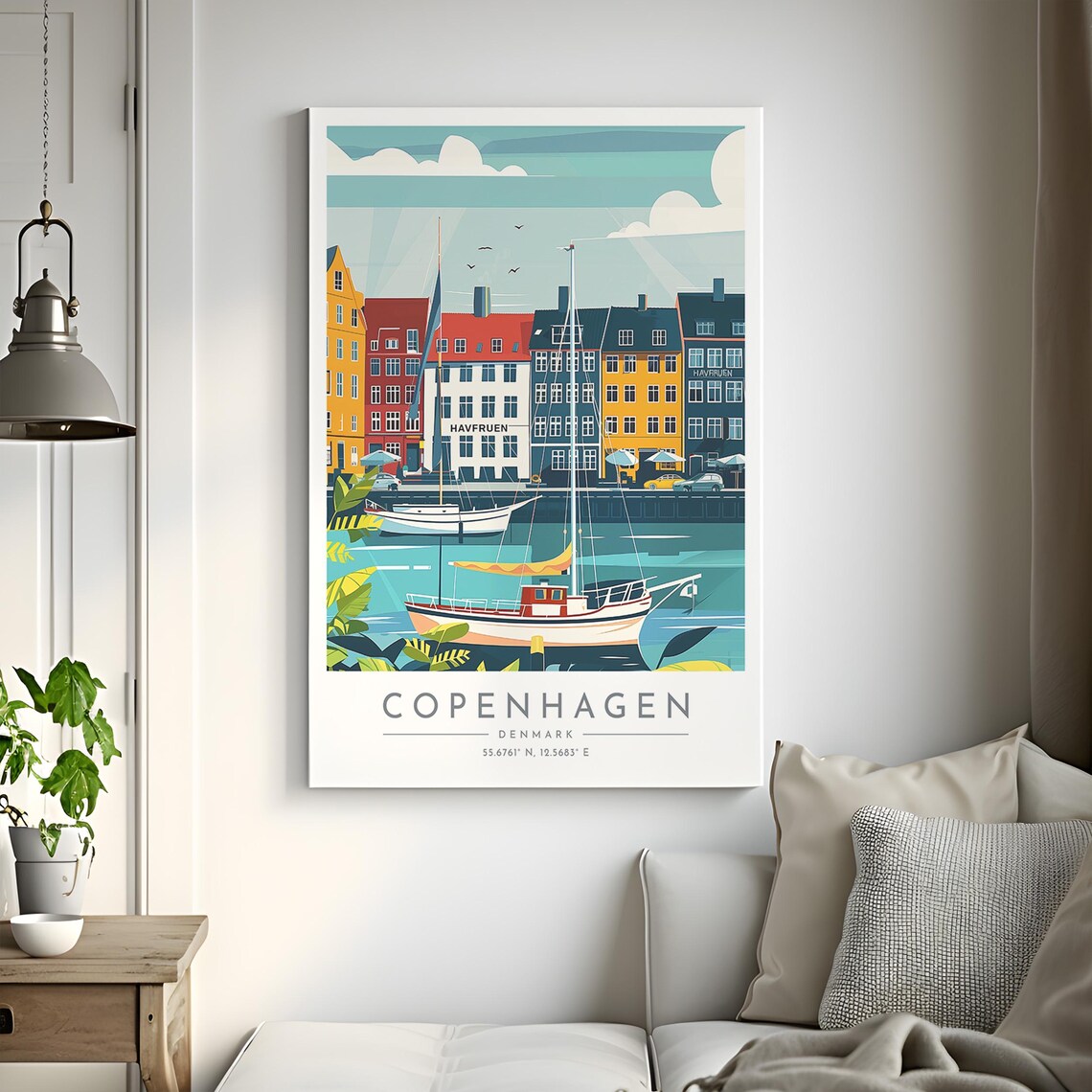 Copenhagen Home Decor Print Travel Poster - Image 2