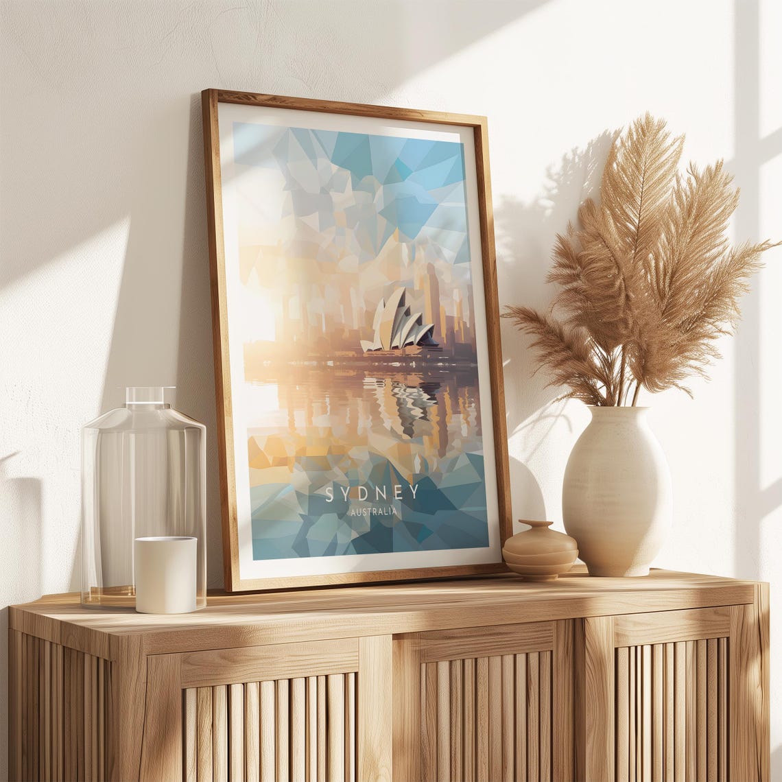 Sydney Australia Opera House Sunrise Low Poly Modern Art Poster - Image 2