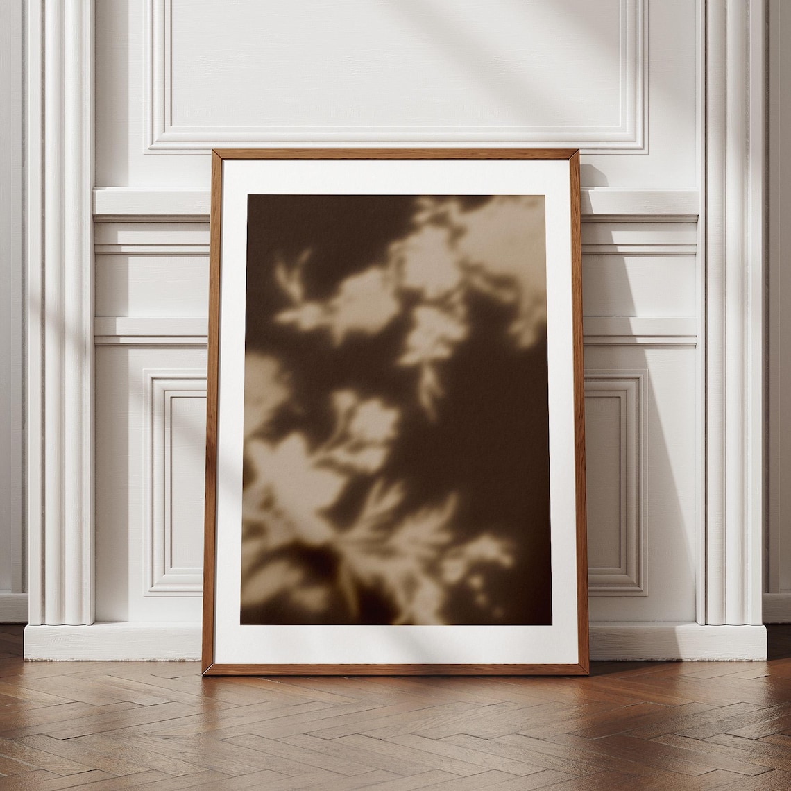 Botanical Shadow Art Print, Vintage Mid-Century Floral