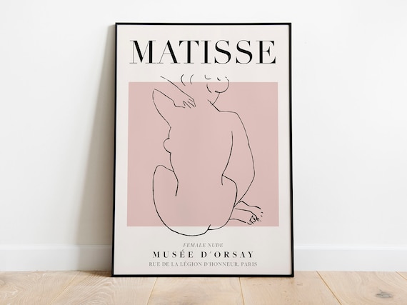 Matisse Female Nude Vintage Line Art Poster