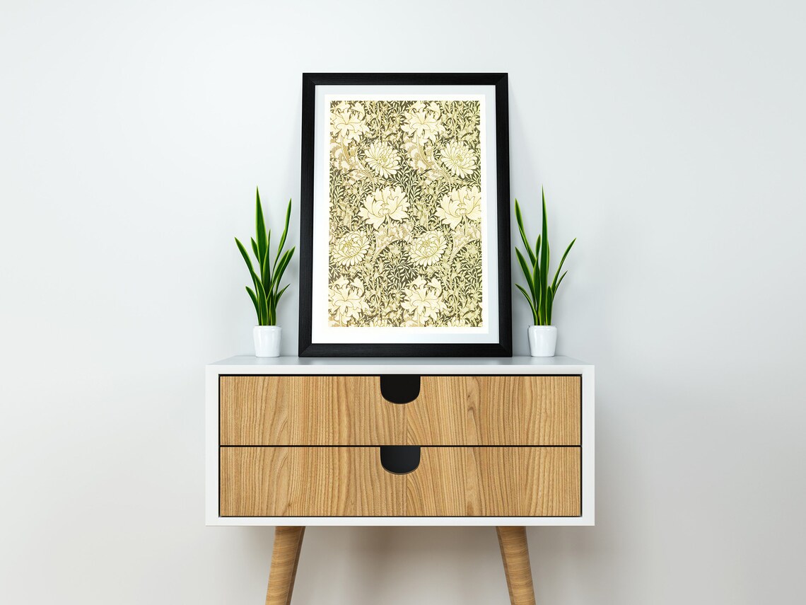 William Morris Chrysanthemum Pattern, Art Nouveau Poster - Image 2