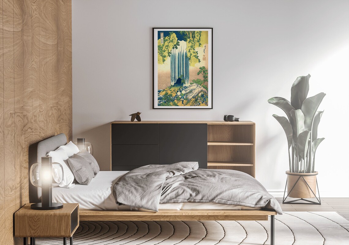 Hokusai YR Waterfall In Mino Province, Art Print - Image 5