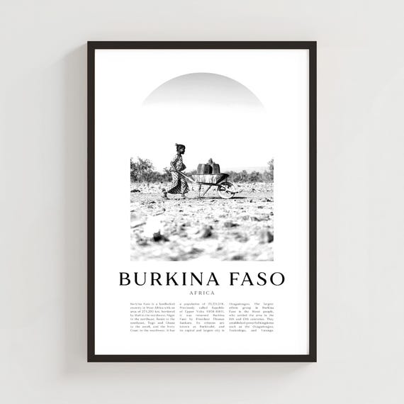 Burkina Faso Travel Poster Print Wall Art Africa City Artburkina Gift Decor Af30m