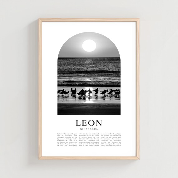 Leon Travel Poster Print Wall Art Nicaragua City Gift Decor Ce39m