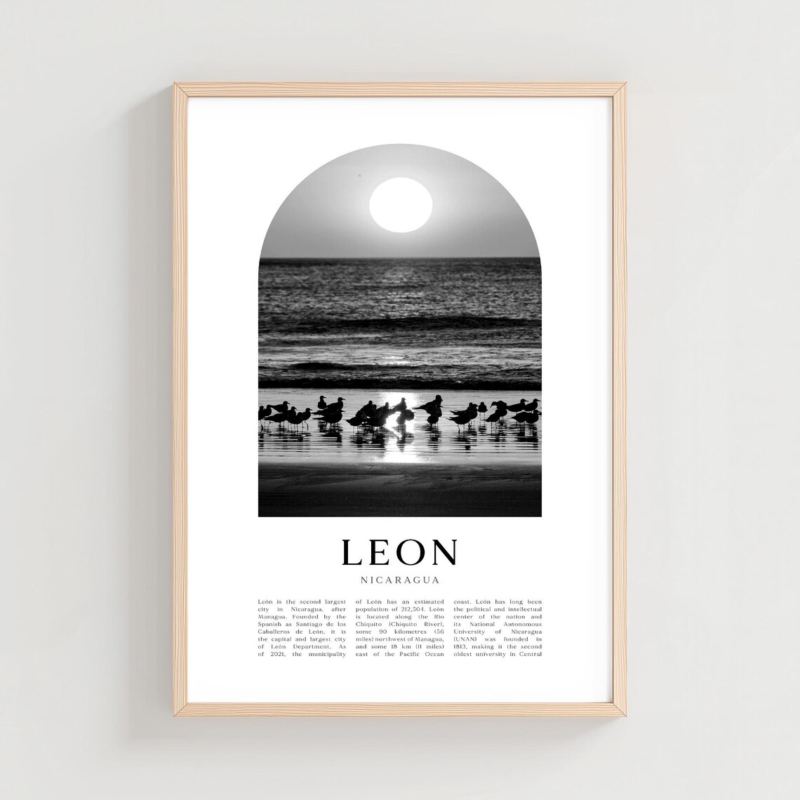 Leon Travel Poster Print Wall Art Nicaragua City Gift Decor Ce39m
