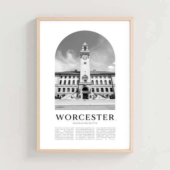 Worcester Massachusetts City Hall Clock Tower Photo Art Poster