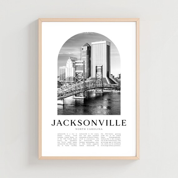 Jacksonville North Carolina Riverfront Bridge Skyline Poster