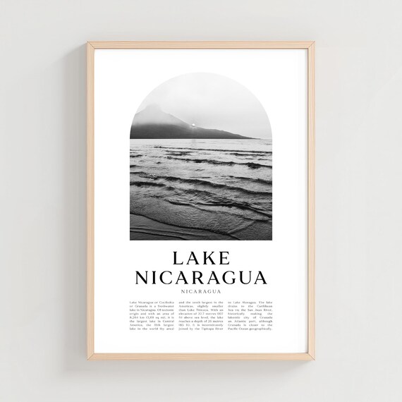 Lake Nicaragua Travel Poster Print Wall Art City Gift Decor Ce50m