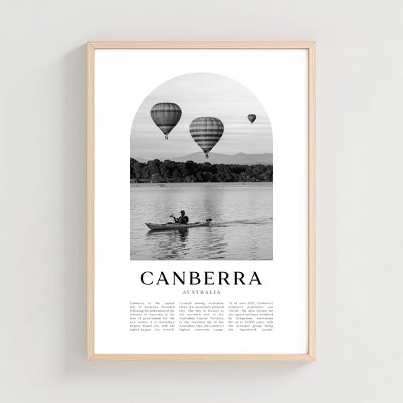 Canberra Travel Poster Print Wall Art Australia City Gift Decor Cn02m