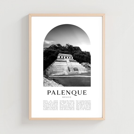 Palenque Travel Poster Print Wall Art Mexico City Gift Decor Na212m