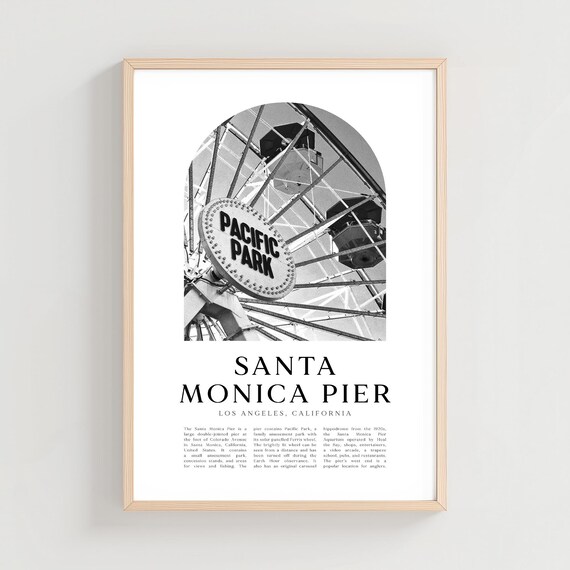 Santa Monica Pier Pacific Park Ferris Wheel Vintage Photo Poster