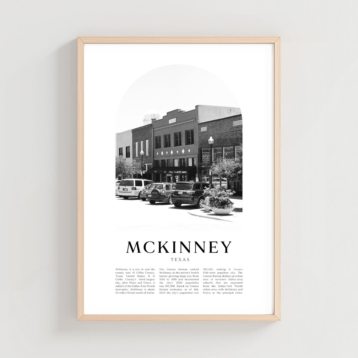 McKinney Texas Historic Downtown Street Scene Photo Travel Poster