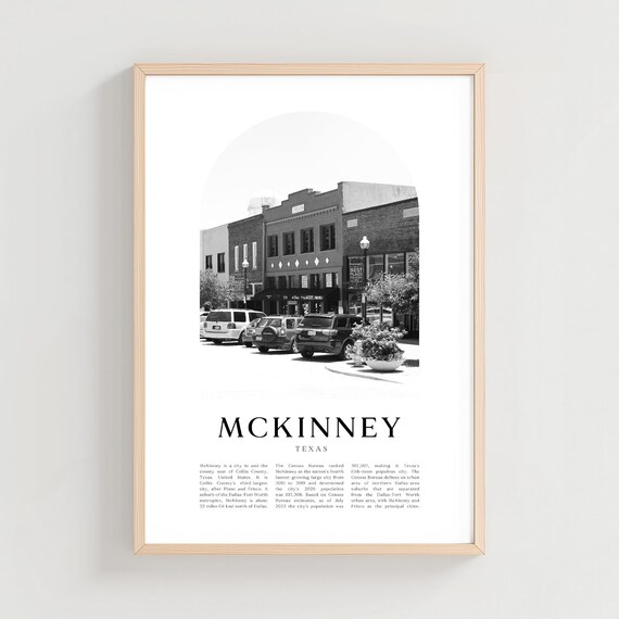 McKinney Texas Historic Downtown Street Scene Photo Travel Poster